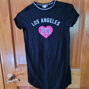 Forever 21 Girls 9/10 Dress Los Angeles 213 Black and Pink Heart